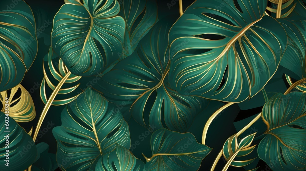 Luxurious Golden Greenery Background Luxurious Golden Greenery Background