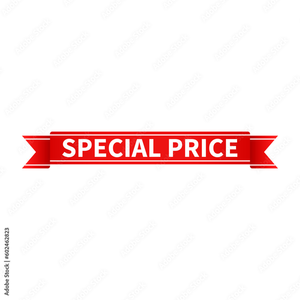 Special Price In Red Ribbon Rectangle Shape And White Line For Promotion
Special Price In Red Ribbon Rectangle Shape And White Line For Promotion