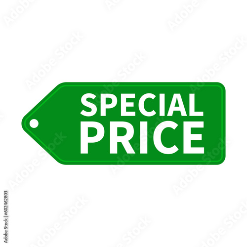 Special Price In Green Hanging Tag Shape For Advertising
