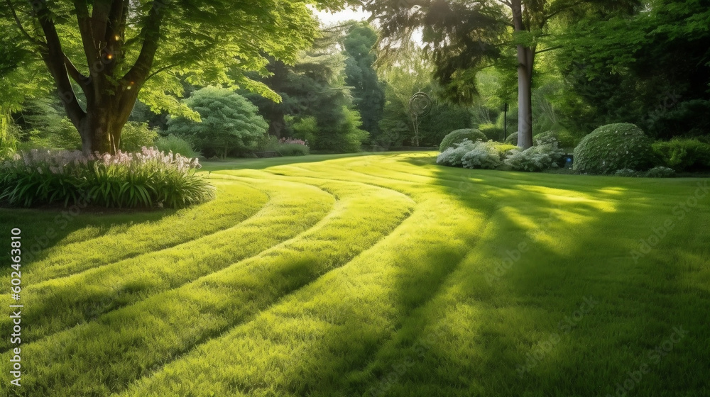 Summer lawn, green grass (Created by AI)