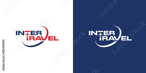 Modern and unique airplane travel logo design