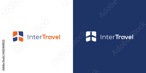 Modern and unique airplane travel logo design 8
