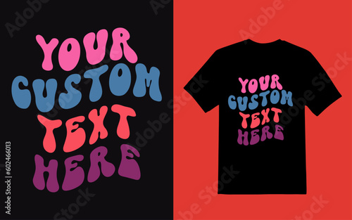Retro wavy t shirt design vector file.