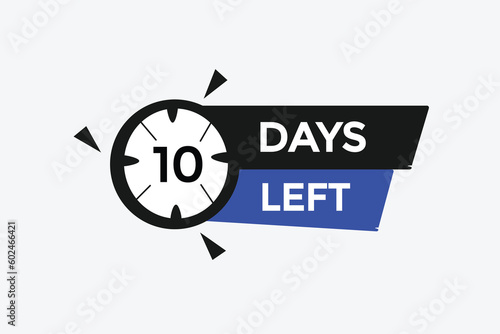 10 days left countdown template, 10 day countdown left banner label button eps 10 