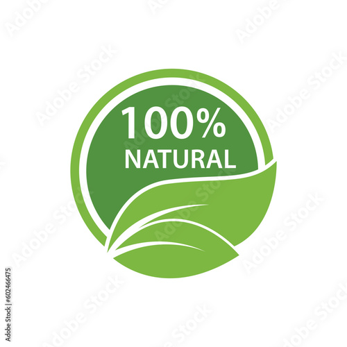 Natural Label Isolated , Vector Illustration