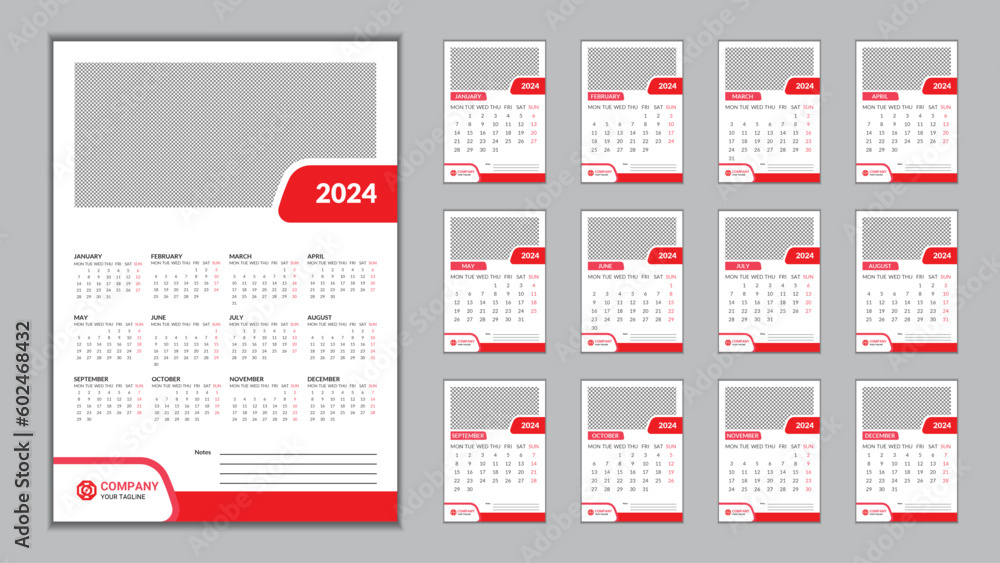 2024 Wall Calendar Design Template 11.69 in x 16.54 in with 0.25 in Bleed 2024 Wall Calendar Design Template 11.69 in x 16.54 in with 0.25 in Bleed