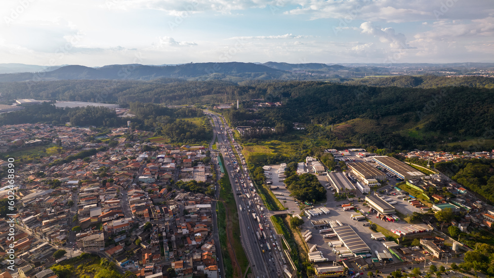 Aerial view of the Pirituba neighborhood in Sao Paulo, Brazil.