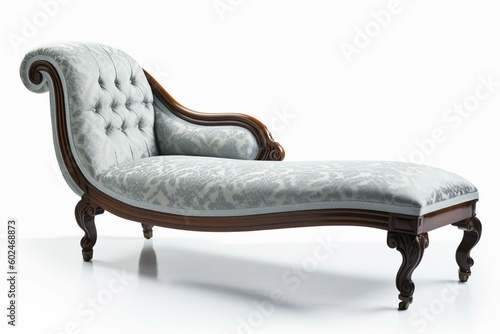 A chaise lounge on a white background. Generative AI Fototapeta