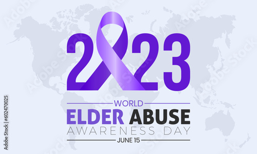 2023 Concept World Elder Abuse Awareness Day old age help concept vector illustration template. Global elderly support concept design.