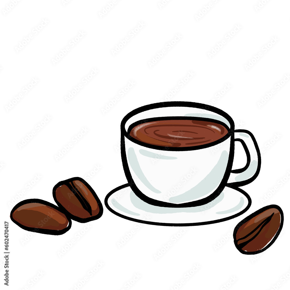 Obraz premium coffee cup and beans