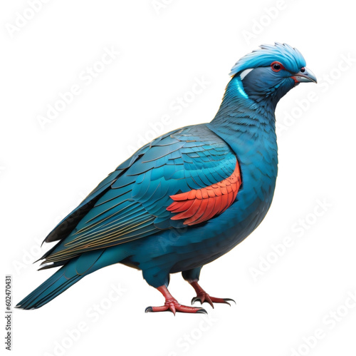 Nicobar pigeon, isolated, transparent background, no background. PNG. Generative AI.