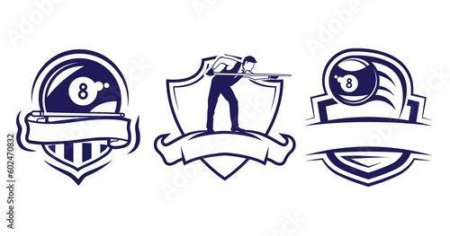 Set of billiards logo championship template