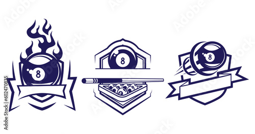 Set of billiards logo championship template