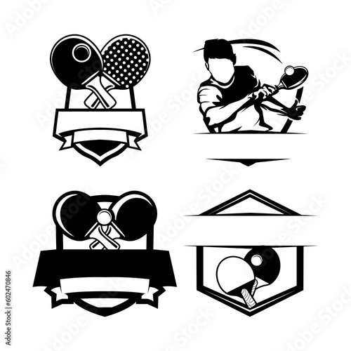 Set of table tennis logo template. Ping-pong logo vector illustration