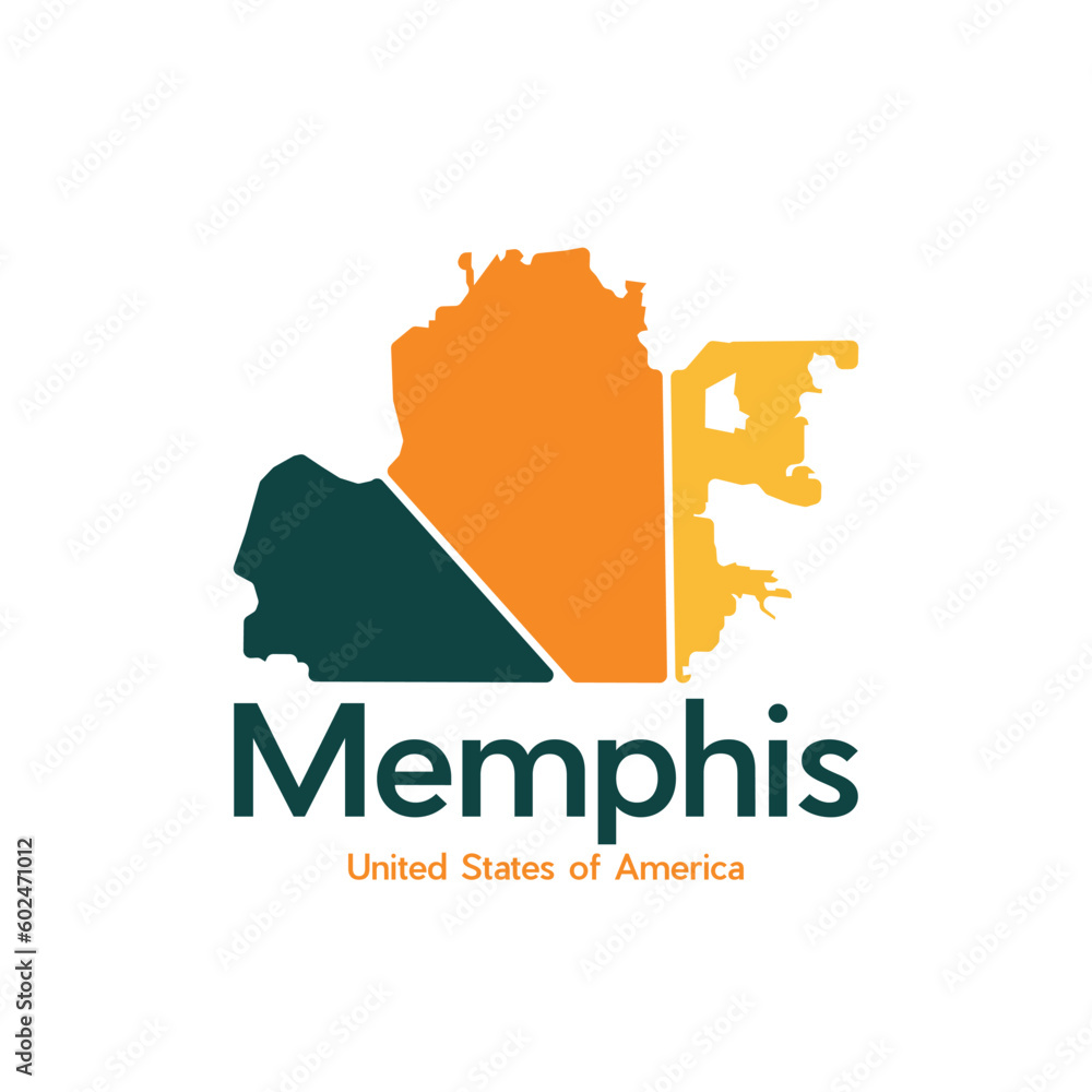 Map Of Memphis City Geometric Simple Logo