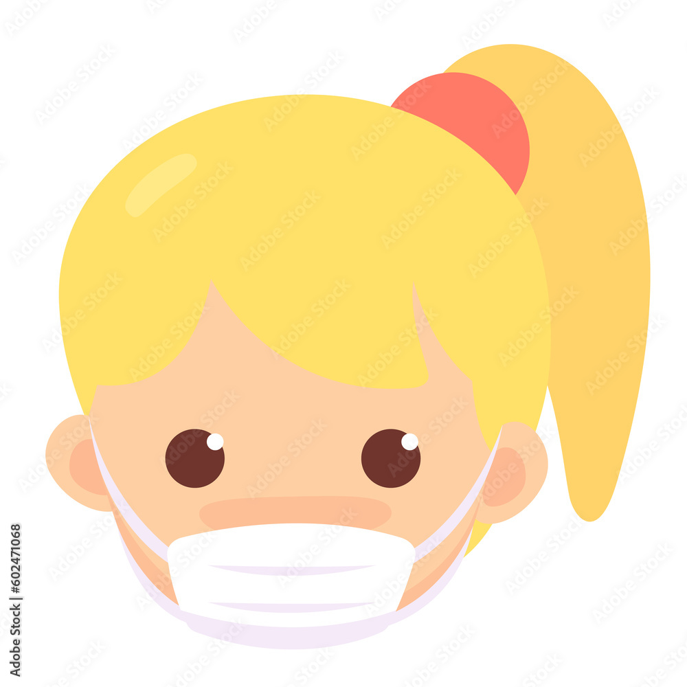 A woman or girl who wears a mask for protection against pm 2.5 or viruses or bacteria and disease. A woman or girl who wears a mask for protection against pm 2.5 or viruses or bacteria and disease.