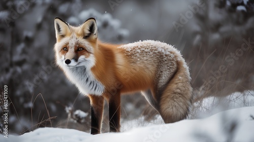 red fox in snow