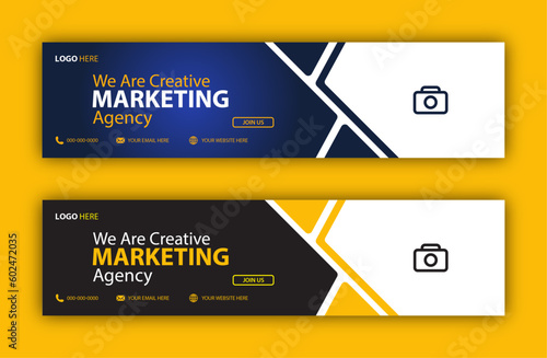 Creative Agency Facebook or Linkedin Cover and web banner design & business social media cover photo minimal and modern design