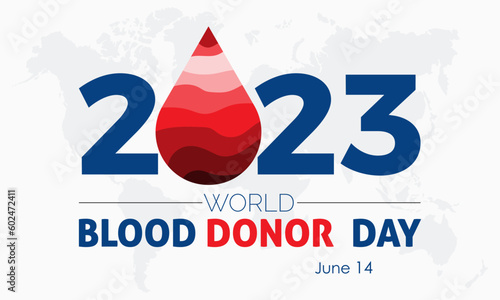2023 Concept World Blood Donor Day health vector banner illustration template. Plasma, charity, support, life help concept design.
