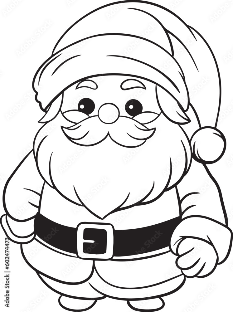 Fototapeta premium Santa Claus. Christmas coloring page for kids.
