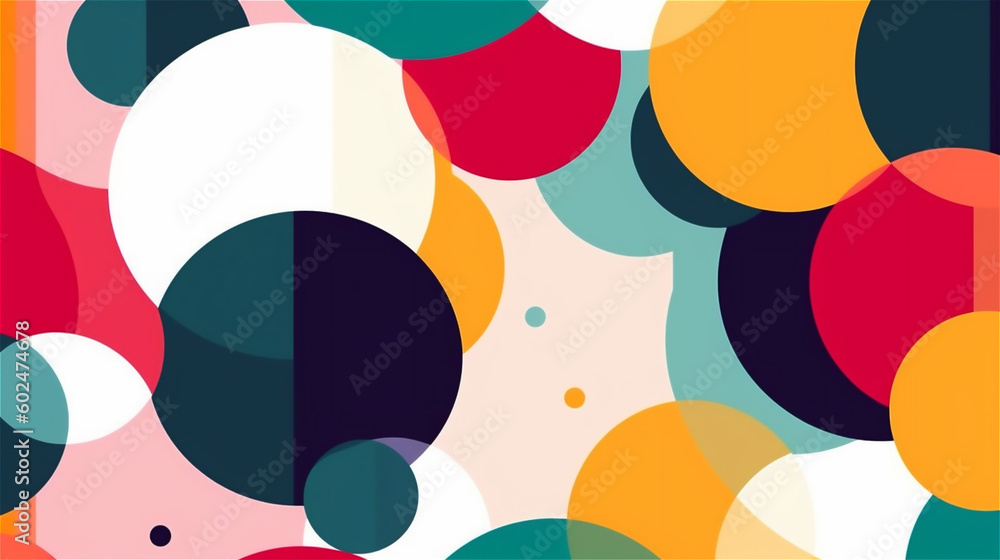 Generative AI, Overlapping Circles - A Colorful Abstract Pattern Generative AI, Overlapping Circles - A Colorful Abstract Pattern