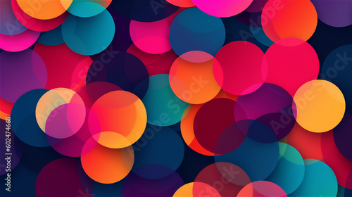 Generative AI, Overlapping Circles - A Colorful Abstract Pattern