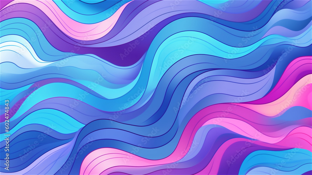 Fototapeta premium Generative AI, Digital Mindfulness - Abstract Pattern in Purple and Blue