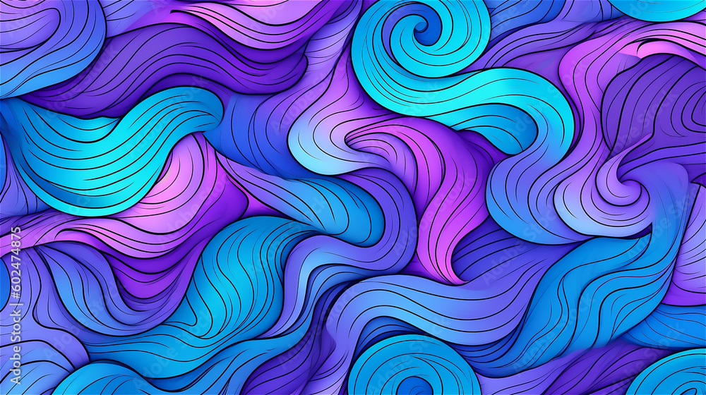 Generative AI, Digital Mindfulness - Abstract Pattern in Purple and Blue Generative AI, Digital Mindfulness - Abstract Pattern in Purple and Blue