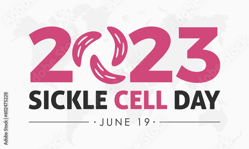 2023 Concept World Sickle Cell Day health prevention concept vector banner template. Hemoglobin care, diagnosis, health treatment theme.