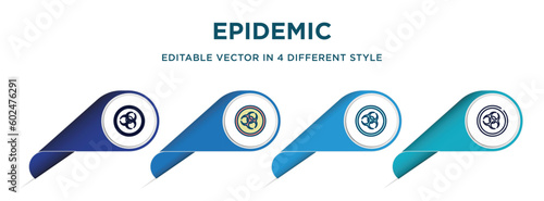 epidemic icon in 4 different styles such as filled, color, glyph, colorful, lineal color. set of vector for web, mobile, ui