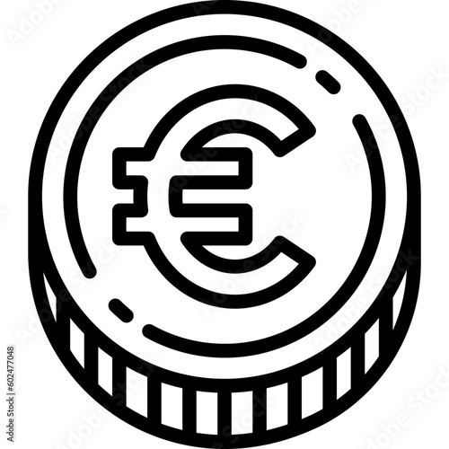 euro coin line icon
