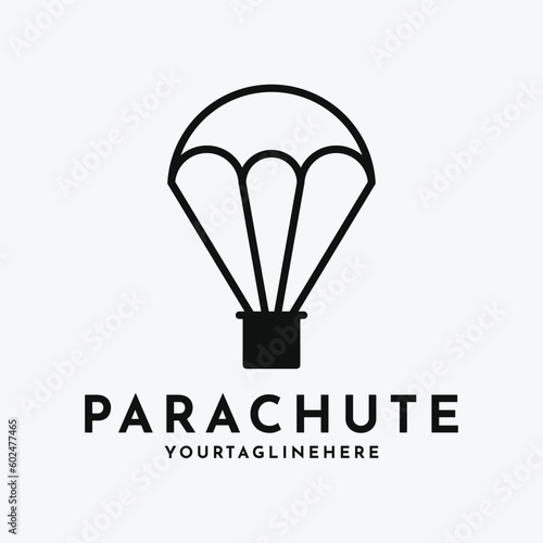 minimalist parachute logo design template