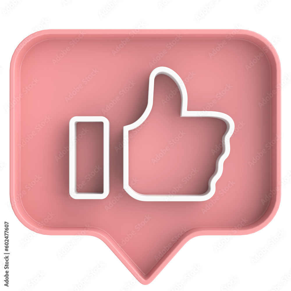 Like icon. Like button. 3D illustration. Like icon. Like button. 3D illustration.