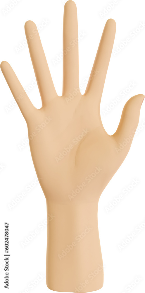 Obraz premium 3D Render Hand Gesture Number Five Or Waving