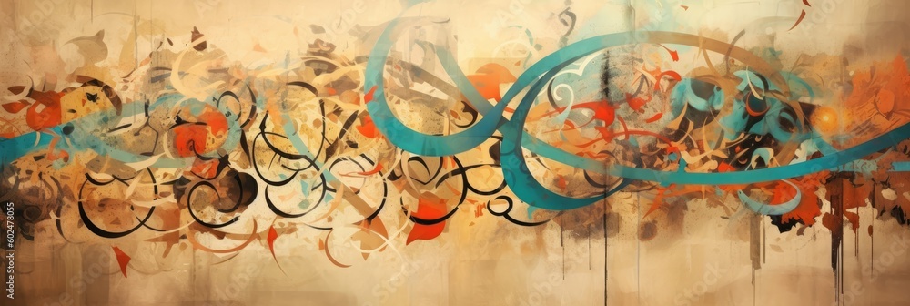 Colorful abstract spray painted graffiti background. Swirls street art. Arabic writing. Grunge pattern texture wallpaper. Colorful abstract spray painted graffiti background. Swirls street art. Arabic writing. Grunge pattern texture wallpaper.
