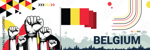 Celebrate Belgium independence in style with bold and iconic flag colors. raising fist in protest or showing your support  this design is sure to catch the eye and ignite your patriotic spirit 