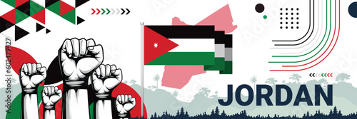 Celebrate Jordan independence in style with bold and iconic flag colors Fototapet
