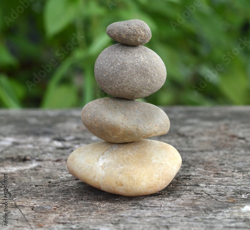 zen stones on the beach