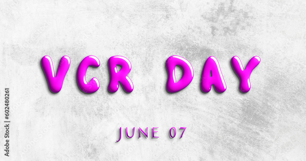 Happy VCR Day, June 07. Calendar of May Water Text Effect, design Happy VCR Day, June 07. Calendar of May Water Text Effect, design