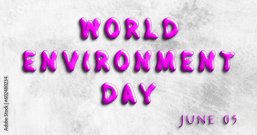Happy World Environment Day, June 05. Calendar of May Water Text Effect, design