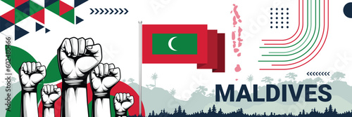 Celebrate Maldives independence in style with bold and iconic flag colors. raising fist in protest or showing your support, this design is sure to catch the eye and ignite your patriotic spirit!