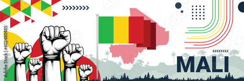 Celebrate Mali independence in style with bold and iconic flag colors. raising fist in protest or showing your support, this design is sure to catch the eye and ignite your patriotic spirit!