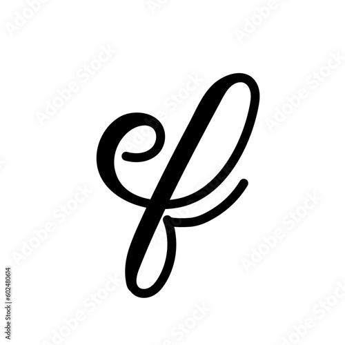 e and f initials. two cursive letters combined. business logo. black monogram. brand identity design element. handwritten sign. vector template. text logotype