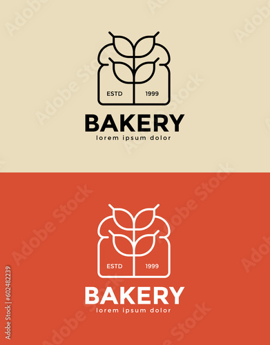 monoline cake bakery logo template vector