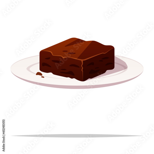 Chocolate brownie vector isolated illustration