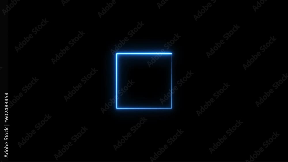 Blue color Neon light rectangle moving animation Blue color Neon light rectangle moving animation