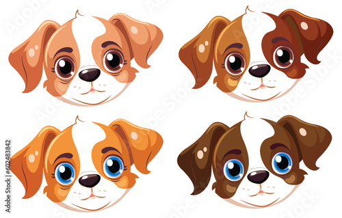 Set of dog face cartoon