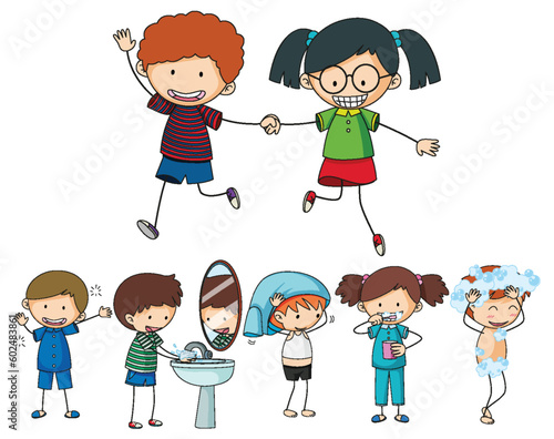 Fun Doodle Kids Doing Various Activities