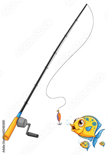 Isolated fishing rod and fish