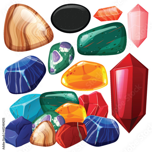Set of lucky gem stone